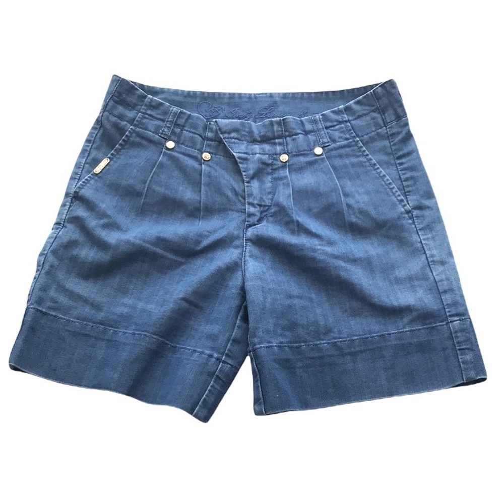 Only Luxury for you pleated mid rise denim shorts 27